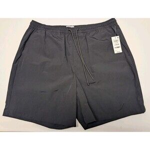Mode of One Mens Size Large Track Shorts Solid Black Regular-Fit NEW